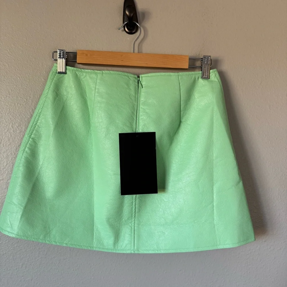 Tuckernuck Mint Chip Leather Mini Skirt - Picture 5 of 9